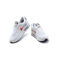 Nike Air Max 90 DJ5530-100 - White Sneakers with Red Swoosh & Gold Accents | Stylish Comfort & Iconic Design