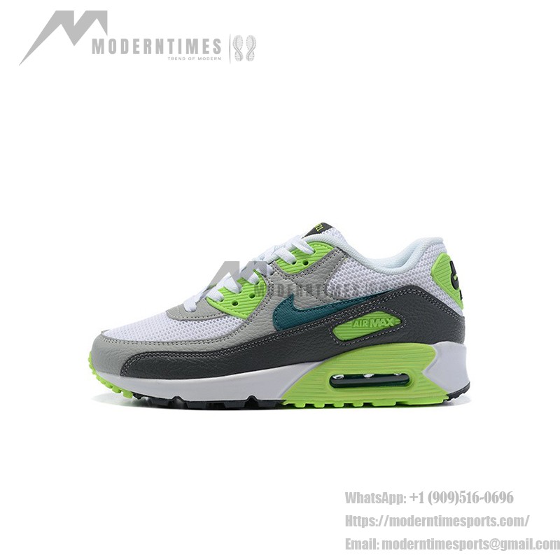 Nike Air Max 90 DJ6897-100 - White sneakers with neon green and grey accents