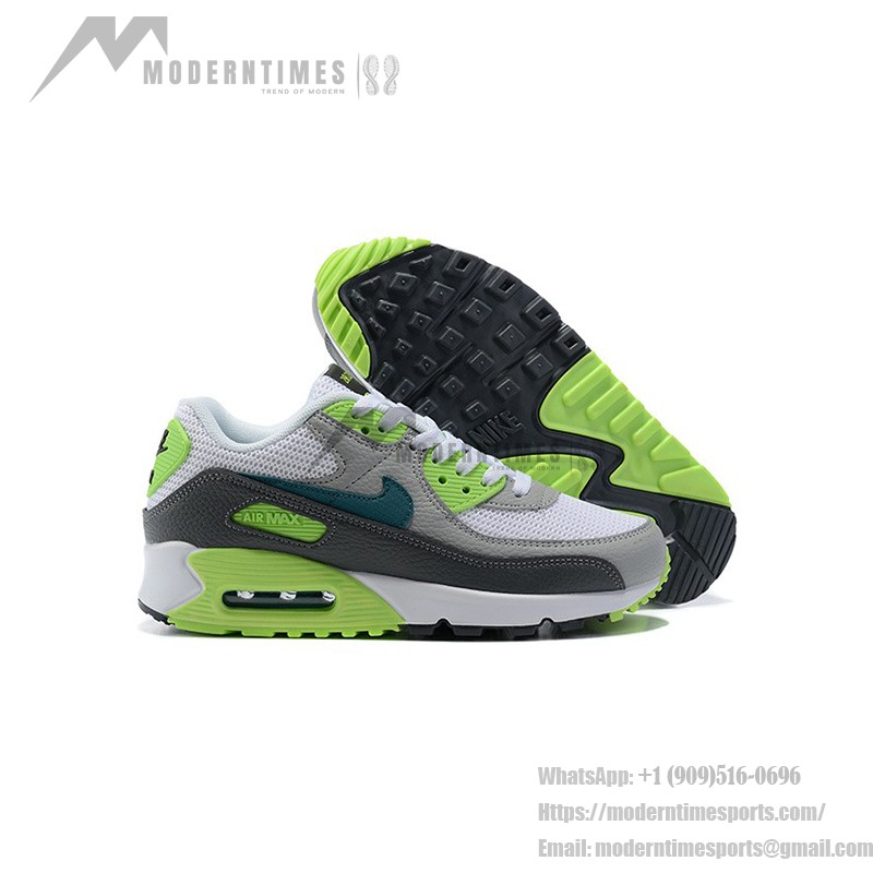 Nike Air Max 90 DJ6897-100 - White sneakers with neon green and grey accents