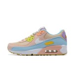 Nike Air Max 90 "Pastel Multicolor" - Beige Sneakers with Blue, Pink & Yellow Accents