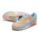 Nike Air Max 90 "Pastel Multicolor" - Beige Sneakers with Blue, Pink & Yellow Accents