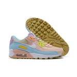 Nike Air Max 90 "Pastel Multicolor" - Beige Sneakers with Blue, Pink & Yellow Accents