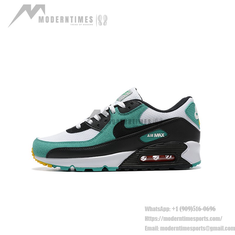 Nike Air Max 90 DM0029-004 화이트 & 티얼 스니커즈, 블랙 오버레이 포함