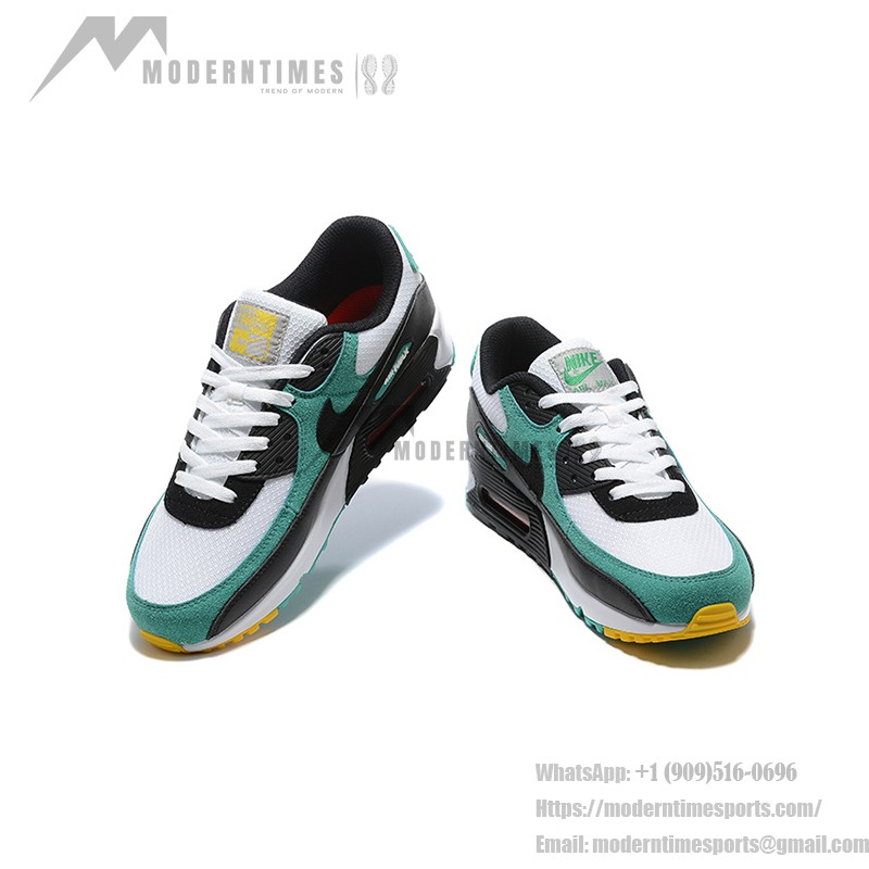 Nike Air Max 90 DM0029-004 화이트 & 티얼 스니커즈, 블랙 오버레이 포함