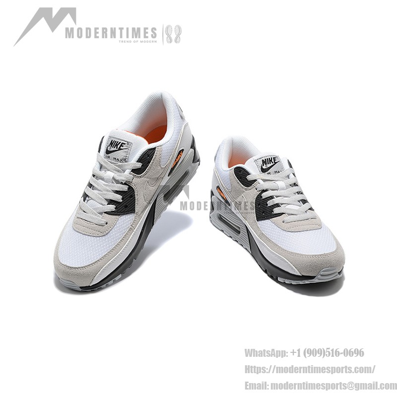 Nike Air Max 90 DM0029-100 - White and Beige Sneakers with Black Details