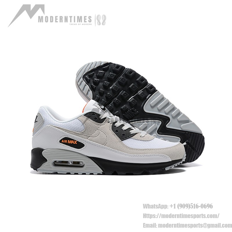 Nike Air Max 90 DM0029-100 - White and Beige Sneakers with Black Details