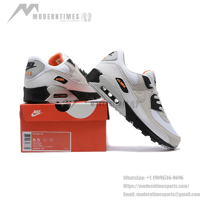 Nike Air Max 90 DM0029-100 - White and Beige Sneakers with Black Details