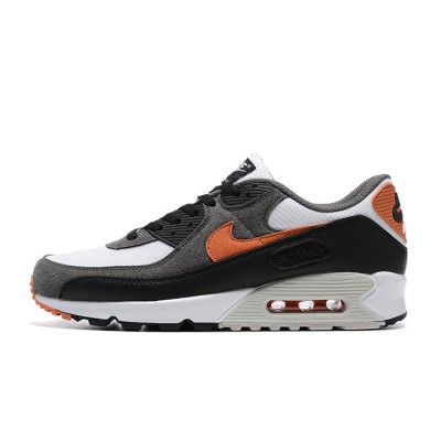 Nike Air Max 90 DM0029-101 - Grey, Black & White Sneakers with Vibrant Orange Accents | Bold Comfort & Style