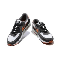 Nike Air Max 90 DM0029-101 - Graue, Schwarze & Weiße Sneaker mit Kräftigen Orangen Akzenten | Mutiger Komfort & Stil