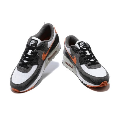 Nike Air Max 90 DM0029-101 - Grey, Black & White Sneakers with Vibrant Orange Accents | Bold Comfort & Style