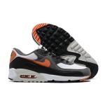 Nike Air Max 90 DM0029-101 - Graue, Schwarze & Weiße Sneaker mit Orangen Akzenten