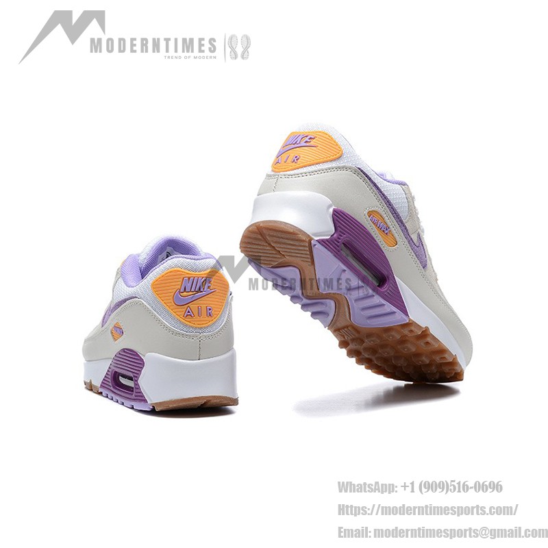 Nike Air Max 90 DM0029-102 - Beige Sneakers with Purple and Orange Highlights