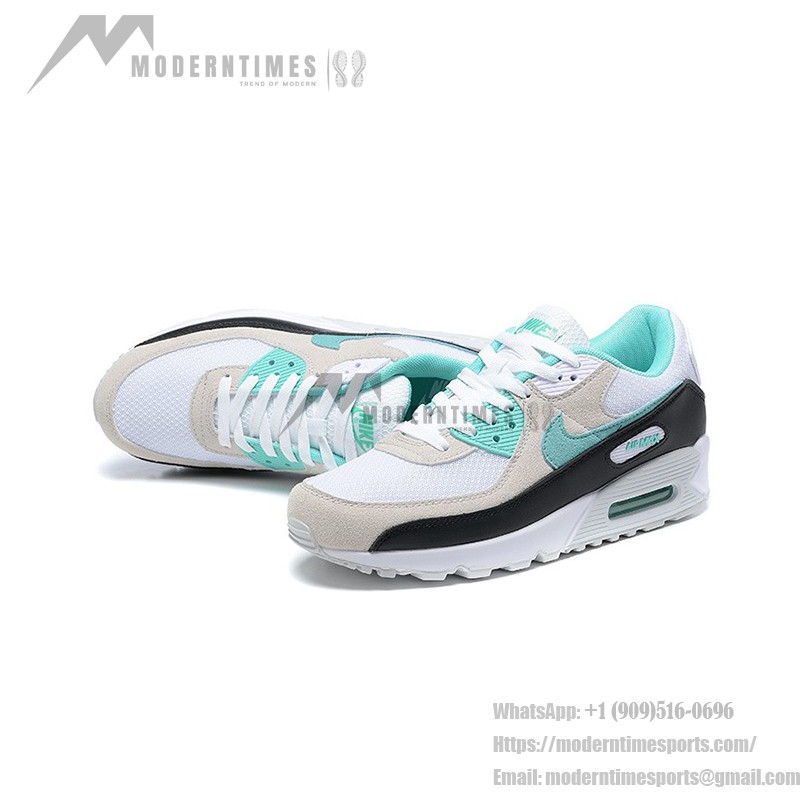 Nike Air Max 90 DM0029-104 - White Sneakers with Mint Green and Black Accents