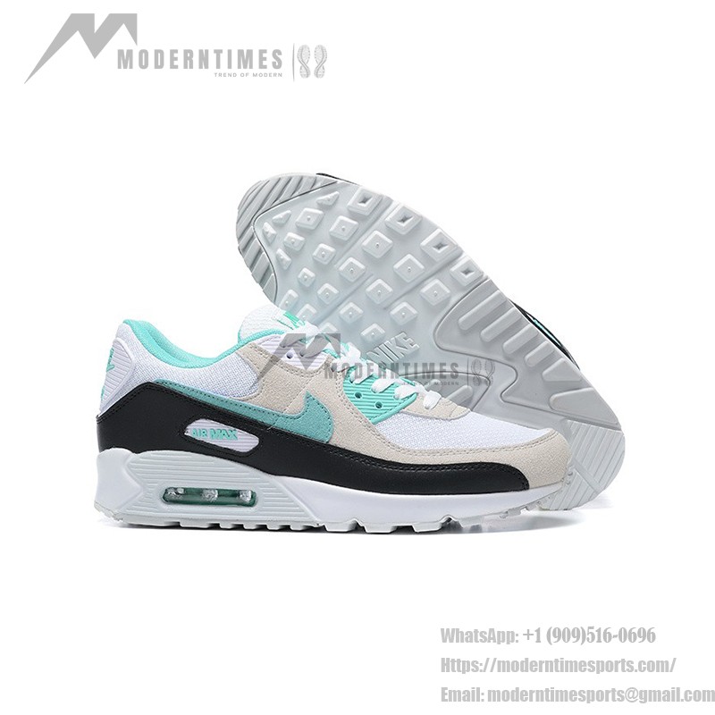 Nike Air Max 90 DM0029-104 - White Sneakers with Mint Green and Black Accents