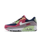 Nike Air Max 90 DM0035-500 - Multicolor Suede Sneakers with Vibrant Pink, Green & Navy Accents