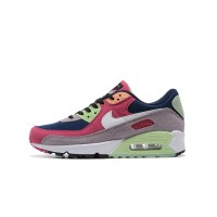 Nike Air Max 90 DM0035-500 - Multicolor Suede Sneakers with Vibrant Pink, Green & Navy Accents | Iconic Style & Superior Comfort