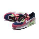 Nike Air Max 90 DM0035-500 - Multicolor Suede Sneakers with Vibrant Pink, Green & Navy Accents