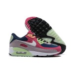 Nike Air Max 90 DM0035-500 - Multicolor Suede Sneakers with Vibrant Pink, Green & Navy Accents