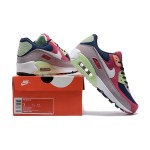 Nike Air Max 90 DM0035-500 - Multicolor Suede Sneakers with Vibrant Pink, Green & Navy Accents