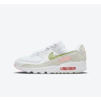 Nike Air Max 90 DM2874-100 - White Sneakers with Light Green & Soft Pink Details | Elegant Style & Everyday Comfort