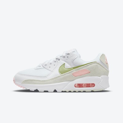 Nike Air Max 90 DM2874-100 - White Sneakers with Light Green & Soft Pink Details | Elegant Style & Everyday Comfort