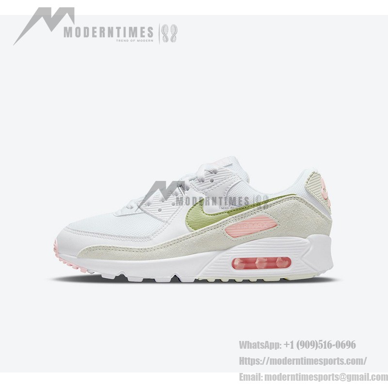 Nike Air Max 90 DM2874-100 - White Sneakers with Light Green and Soft Pink Details