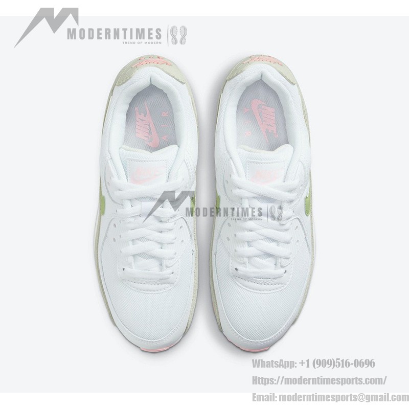 Nike Air Max 90 DM2874-100 - White Sneakers with Light Green and Soft Pink Details