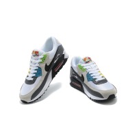 Nike Air Max 90 DM8151-100 - White, Grey & Black Sneakers with Red & Yellow Accents | Iconic Style & Comfort