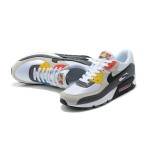 Nike Air Max 90 DM8151-100 - White, Grey & Black Sneakers with Red & Yellow Accents