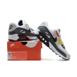 Nike Air Max 90 DM8151-100 - White, Grey & Black Sneakers with Red & Yellow Accents