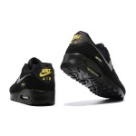 Nike Air Max 90 DO6706-001 - Black Sneakers with Grey Swoosh and Yellow Accents