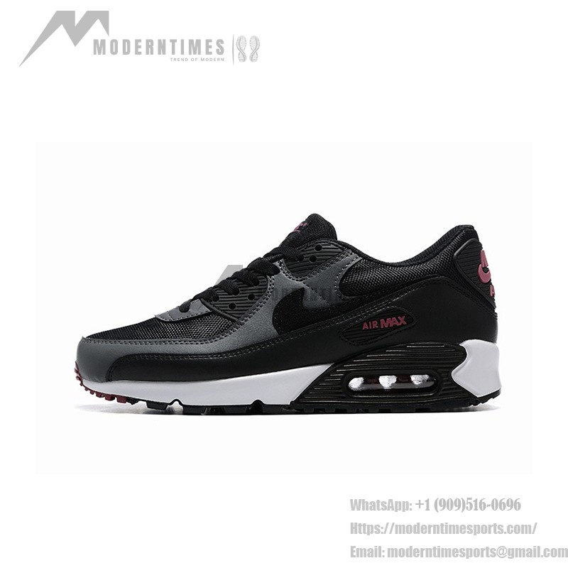 Nike Air Max 90 DQ4071-001 - Schwarze & Graue Sneaker mit Rosa Akzenten