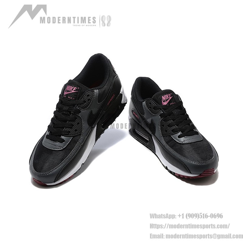 Nike Air Max 90 DQ4071-001 - Schwarze & Graue Sneaker mit Rosa Akzenten