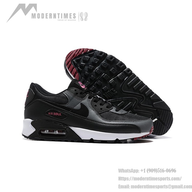 Nike Air Max 90 DQ4071-001 - Schwarze & Graue Sneaker mit Rosa Akzenten