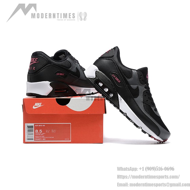 Nike Air Max 90 DQ4071-001 - Schwarze & Graue Sneaker mit Rosa Akzenten