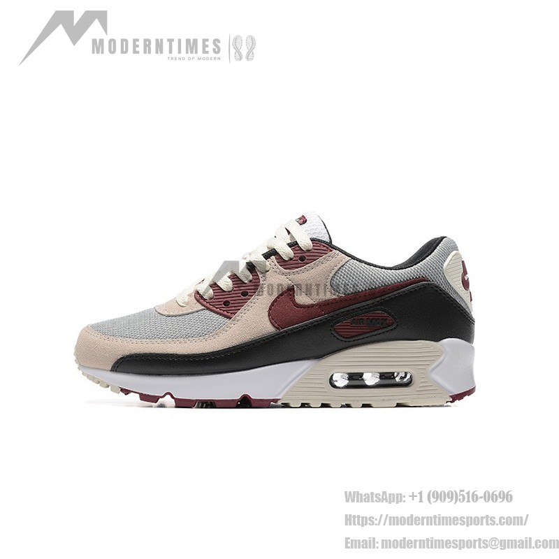 Nike Air Max 90 DQ4071-004 - Beige & Maroon Sneakers with Black Accents