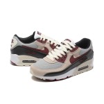 Nike Air Max 90 DQ4071-004 - Beige & Maroon Sneakers with Black Accents