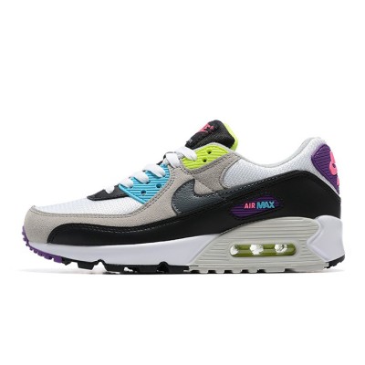 Nike Air Max 90 DR9900-100 - Multicolor Grey, Black & White Sneakers with Vibrant Neon Highlights | Iconic Comfort & Bold Style