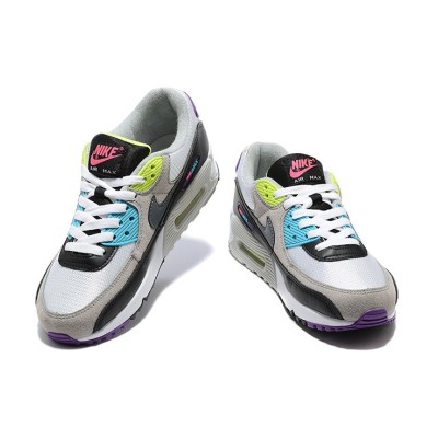 Nike Air Max 90 DR9900-100 - Multicolor Grey, Black & White Sneakers with Vibrant Neon Highlights | Iconic Comfort & Bold Style