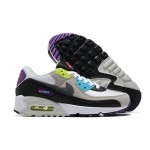 Nike Air Max 90 DR9900-100 - グレー、ブラック、ホワイトのマルチカラースニーカー、ネオンアクセント付き