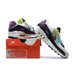 Nike Air Max 90 DR9900-100 - グレー、ブラック、ホワイトのマルチカラースニーカー、ネオンアクセント付き