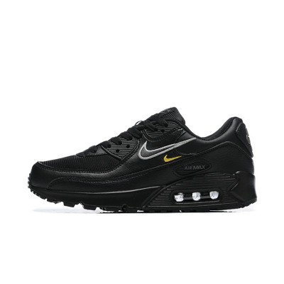 Nike Air Max 90 DX2651-001 - Black Sneakers with Silver & Yellow Accents | Iconic Comfort & Sleek Design