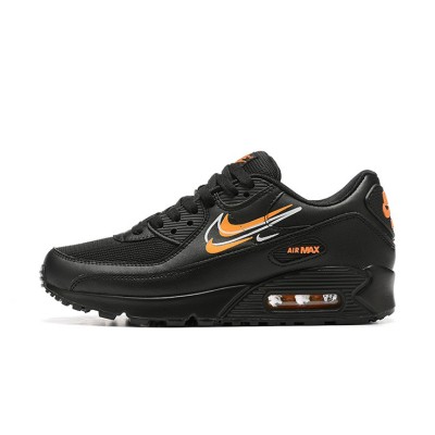 Nike Air Max 90 DX2656-001 - Black Sneakers with Orange Swoosh Layers | Sleek Design & Everyday Comfort