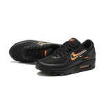 Nike Air Max 90 DX2656-001 Black Sneakers with Orange Swoosh