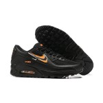 Nike Air Max 90 DX2656-001 Black Sneakers with Orange Swoosh