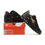 Nike Air Max 90 DX2656-001 Black Sneakers with Orange Swoosh