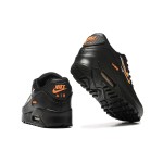 Nike Air Max 90 DX2656-001 Black Sneakers with Orange Swoosh