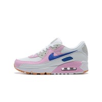 Nike Air Max 90 DX3316-100 - White Sneakers with Pink Overlays & Blue Swoosh | Stylish Comfort & Iconic Design