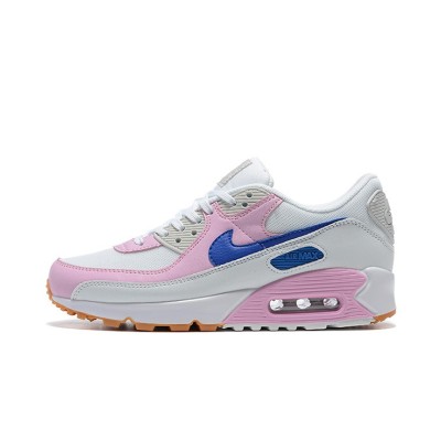 Nike Air Max 90 DX3316-100 - White Sneakers with Pink Overlays & Blue Swoosh | Stylish Comfort & Iconic Design