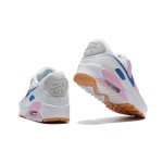 Nike Air Max 90 DX3316-100 - White Sneakers with Pink Overlays & Blue Swoosh